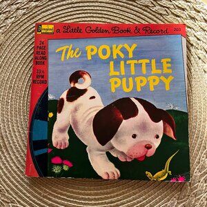 The Poky Little Puppy, Disneyland A Little Golden Book & Record, Vintage 1976